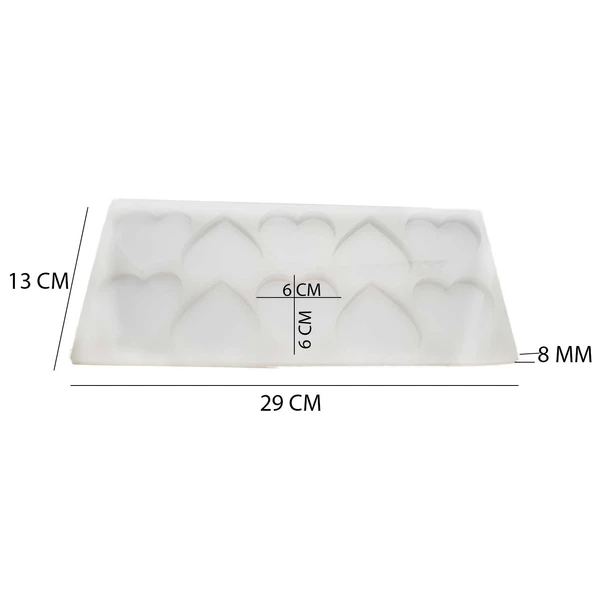 Epoksi Reçine Silikon Kalıp Çoklu KALP Magnet Kalıbı Seri Döküm Kalıbı 6 CM 10 Lu - 3