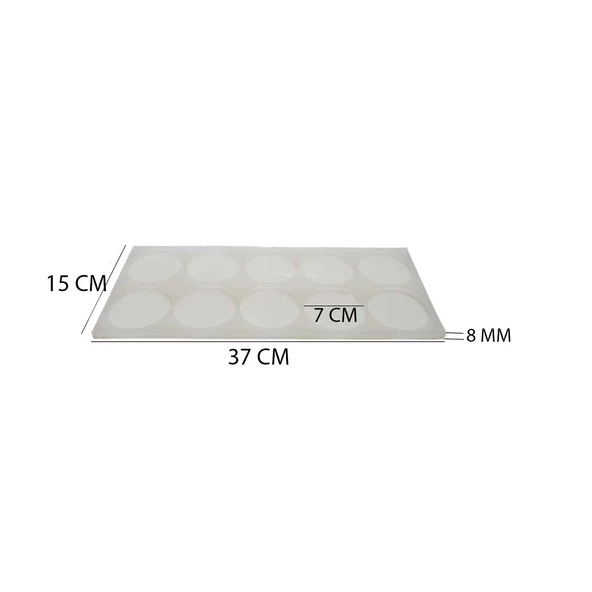 Epoksi Silikon Kalıp Çoklu Magnet Kalıbı Düz Yuvarlak Seri Döküm Kalıbı 7 CM  10 Lu - 2