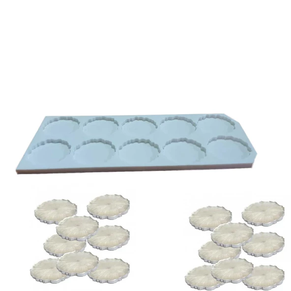 Epoksi  Silikon Kalıp Tırtıklı Kenar Magnet Kalıbı 5.8 CM 10 lu - Resim 3