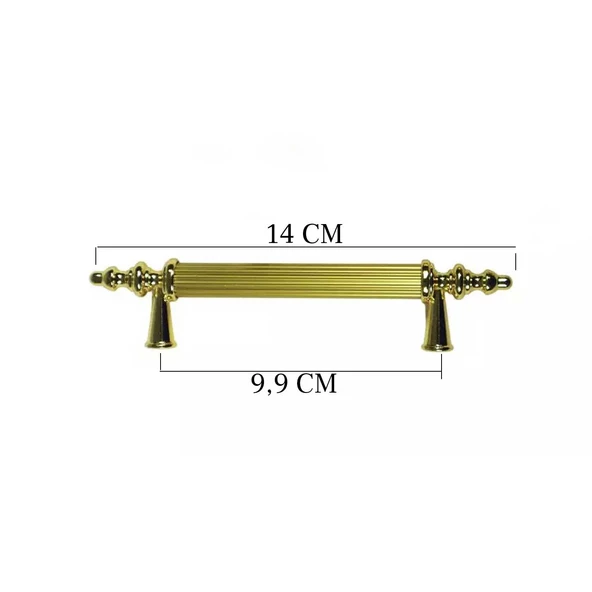 Kulp Silindir Çizgili  Zamak Kulp  Model 14 CM (2 Adet)  Gold - 2