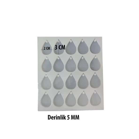 Epoksi Silikon  Kalıp Çoklu  Damla Kolye Kalıbı 20 li - 2