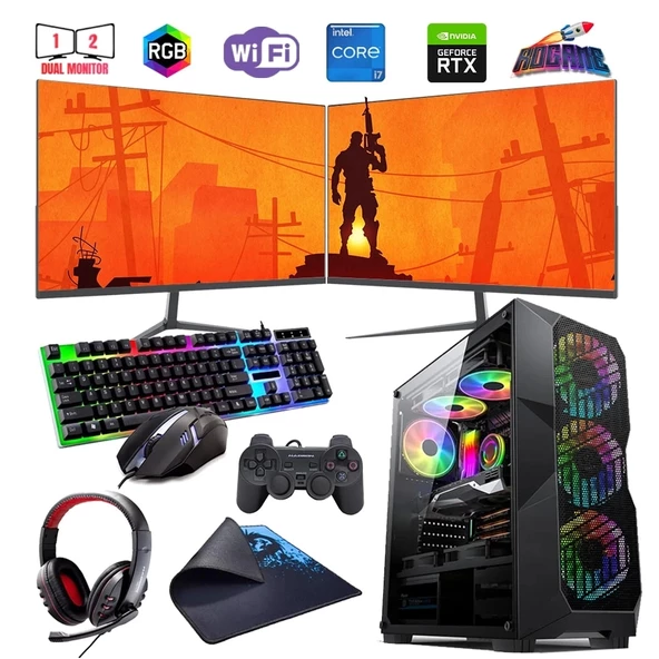 İ7 12700F 32GB DDR4 1TB M2 6GB RTX3050 Çift 24" Monitörlü (Gaming SET)