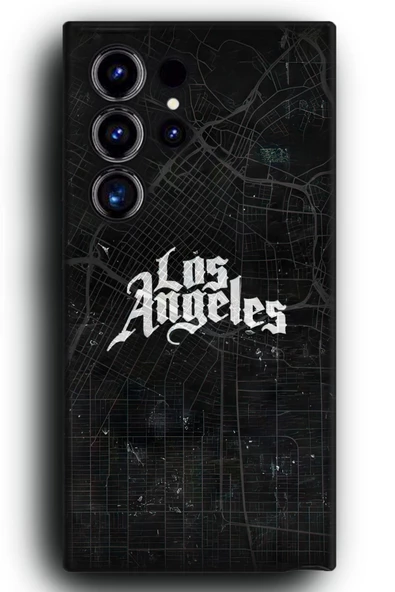 Galaxy S24 Ultra Uyumlu Lansman Telefon Kılıfı "Los Angeles Harita Gangsta LA Cool"