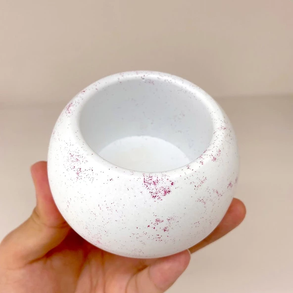 Epoksi Yuvarlak Beton Saksı ve Mumluk Silikon Kalıbı 10.2X7.3 - 2