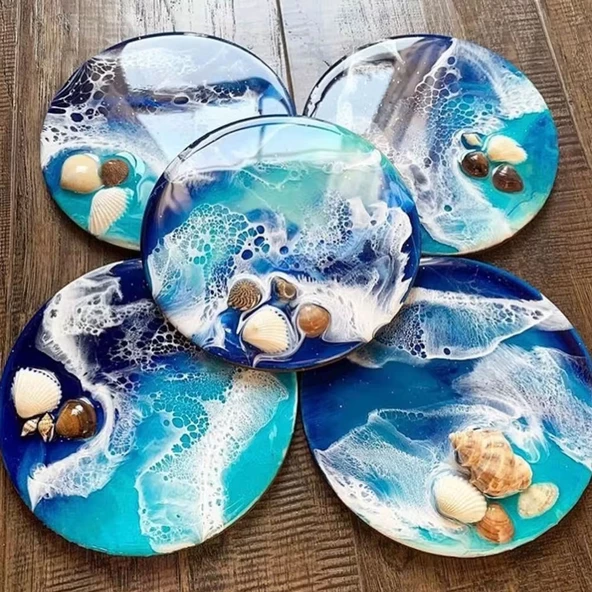 Epoksi Silikon Kalıp  YERLİ ÜRETİM Yuvarlak Tepsi Kalıbı Düz 23 CM - 4