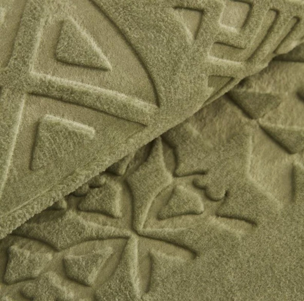 Karaca Home Rita Yeşil Çift Kişilik Emboss Battaniye - 4