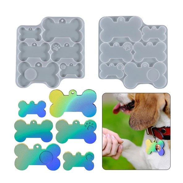 Epoksi Silikon Kalıp Kemik Kedi ve Köpek Çoklu Tasma İsimlik Kalıbı