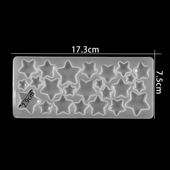 Epoksi Silikon Kalıp Çoklu Yıldız Takı ve Obje Kalıbı - Resim 3