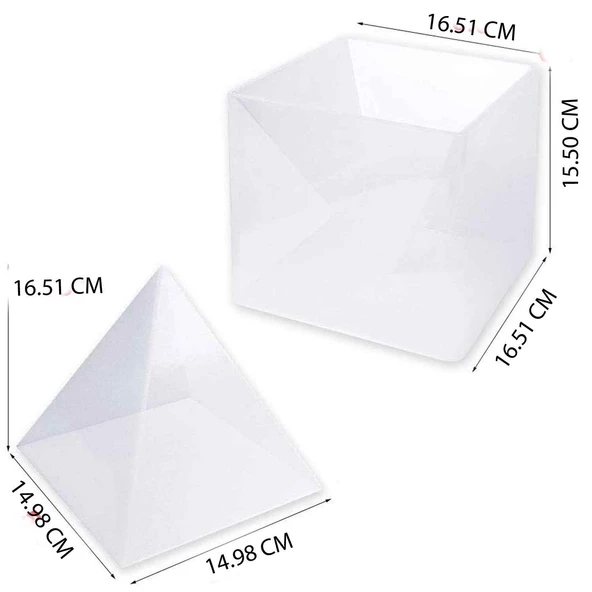 Epoksi Silikon Kalıp Üçgen Büyük Piramit 16 CM - 2