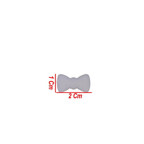 Polyester Fiyonk Hazır Papyon 1 CM X 2 CM (100 Adet)  Mavi - 2