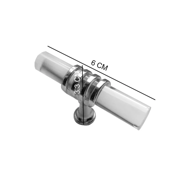 Epoksi Tepsi Kulpu Cam Kulp T Model (2 Adet)  Gümüş - Resim 3