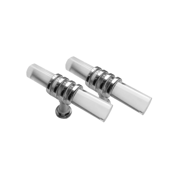 Epoksi Tepsi Kulpu Cam Kulp T Model (2 Adet)  Gümüş - Resim 2