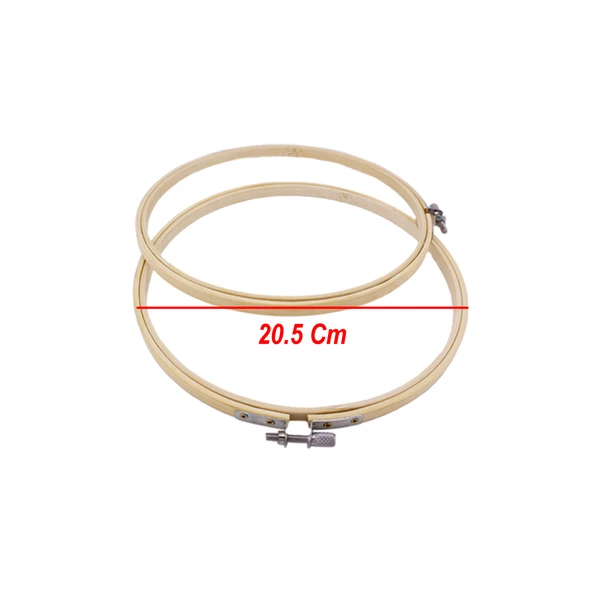 Ahşap Kasnak Natural Nakış Elİşi Kasnağı Vidalı Model NO6 20.5 CM - Resim 2