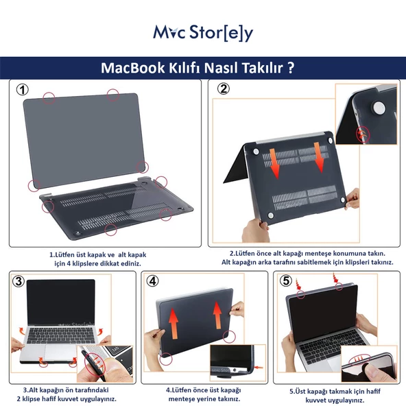 Macbook Pro Kılıf 13inç M1-M2, MS97 (Type-c'li Model)A2338 A2289 A2251 A1706-08 A1989 A2159 ile Uyumlu - 8