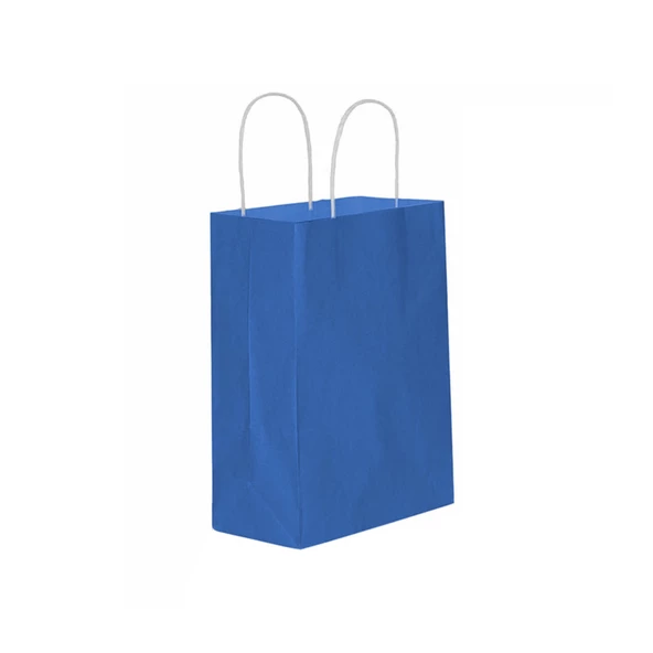 Kağıt Hediye Çantası Düz Renk Büyük Boy 25X31 CM (25 Adet)  Lacivert