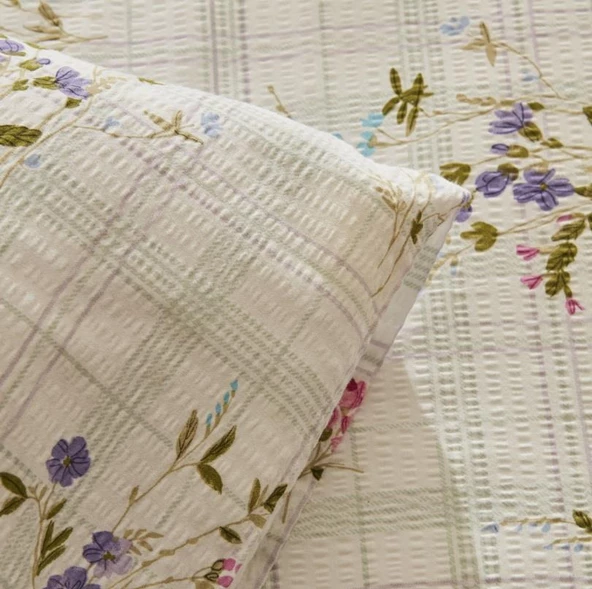 Karaca Home Minella Lila %100 Pamuk Soft Touch Çift Kişilik Nevresim Takımı - 3