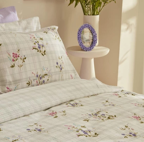 Karaca Home Minella Lila %100 Pamuk Soft Touch Çift Kişilik Nevresim Takımı - 2