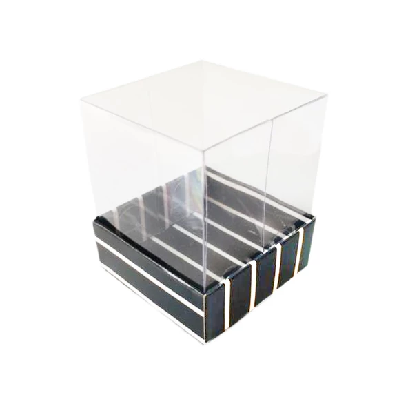 Asetat Kutu Altı Karton Çizgili Model 5x5x5 CM (25 Adet)  Siyah