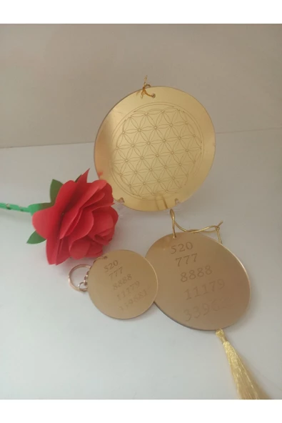 3 Lü Sayı Sekansli Yaşam Çiçeği Seti Altın - 2