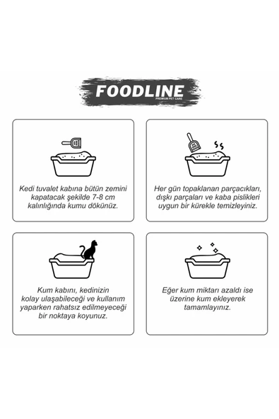 Foodline Bebek Pudrası Kokulu İnce Taneli Bentonit Topaklanan Kedi Kumu 10 Lt X 2 Adet - 5