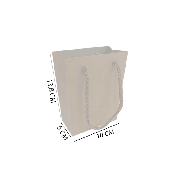 İp Saplı Karton Çanta Minik Boy Düz Renk 13.8X10X5 CM (25 Adet)   Beyaz - 2