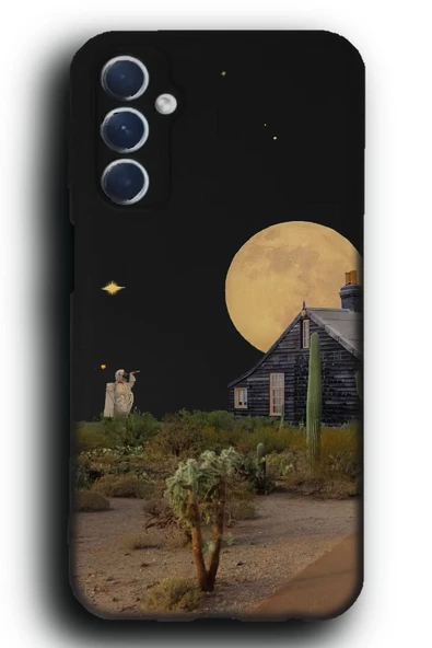 Galaxy M34 5G Uyumlu Lansman Telefon Kılıfı "Chill Midwest Kulübe Gece Gökyüzü Backyard"