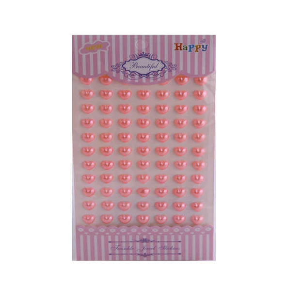 Kalp Kristal Stıcker (77 Adet)  Pembe