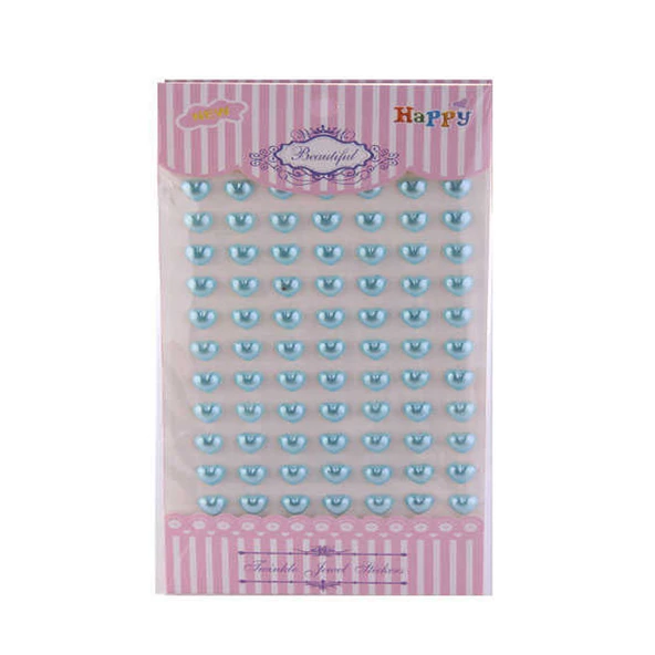 Kalp Kristal Stıcker (77 Adet)  Mavi - 1