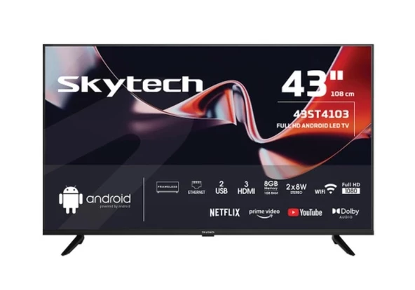 Skytech 43ST4103 Full HD 43" 109 Ekran Uydu Alıcılı Android Smart LED TV