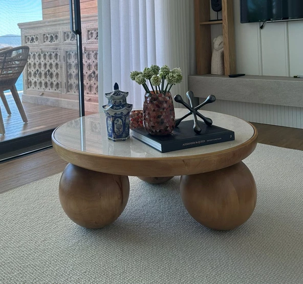 Mioni  Taşlı  Ball  Orta Sehpa - Resim 2