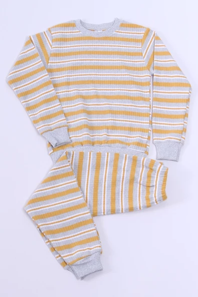 ERKEK ÇOCUK PİJAMA TAKIMI ÇİZGİLİ RİBANALI A35 - 7