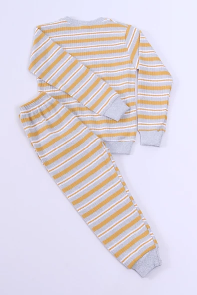 ERKEK ÇOCUK PİJAMA TAKIMI ÇİZGİLİ RİBANALI A35 - 8