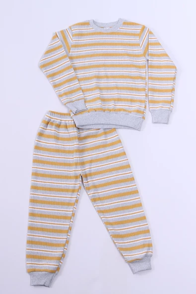 ERKEK ÇOCUK PİJAMA TAKIMI ÇİZGİLİ RİBANALI A35 - 5