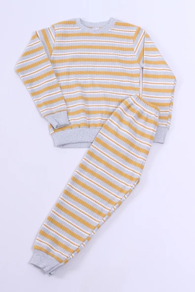 ERKEK ÇOCUK PİJAMA TAKIMI ÇİZGİLİ RİBANALI A35 - 6