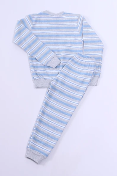 ERKEK ÇOCUK PİJAMA TAKIMI ÇİZGİLİ RİBANALI A35 - 4