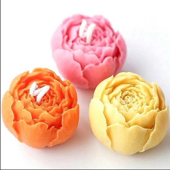 Silikon Kalıp Üslemelik Şakayık Minik Mum Kalıbı S53 - 5