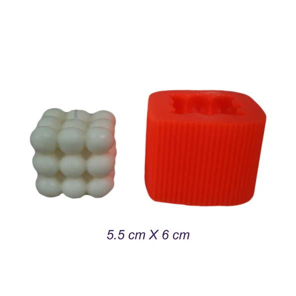 Silikon Mum Kalıbı Bubble Model KARE  5.5X6 CM - 3