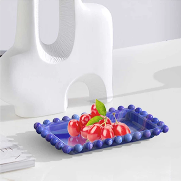 Epoksi Silikon Kalıp Eğlenceli El Sanatları Misketli Tabak 16.3CM - 4