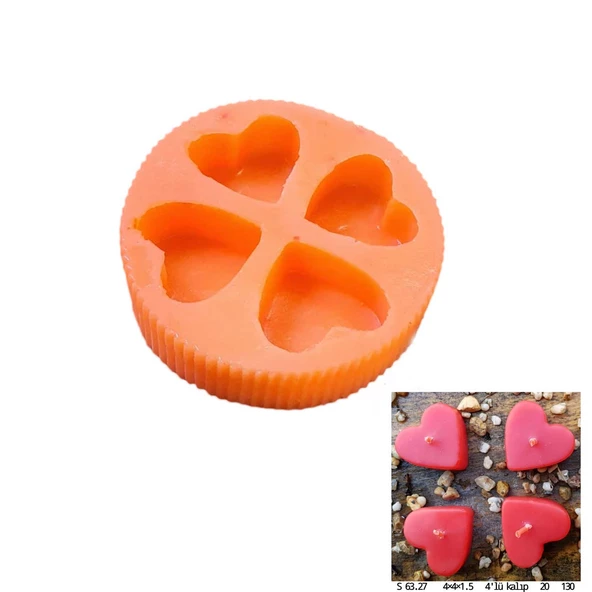 Silikon Kalıp 4 Lü Tealight Mum Kalıbı S6327 - 2