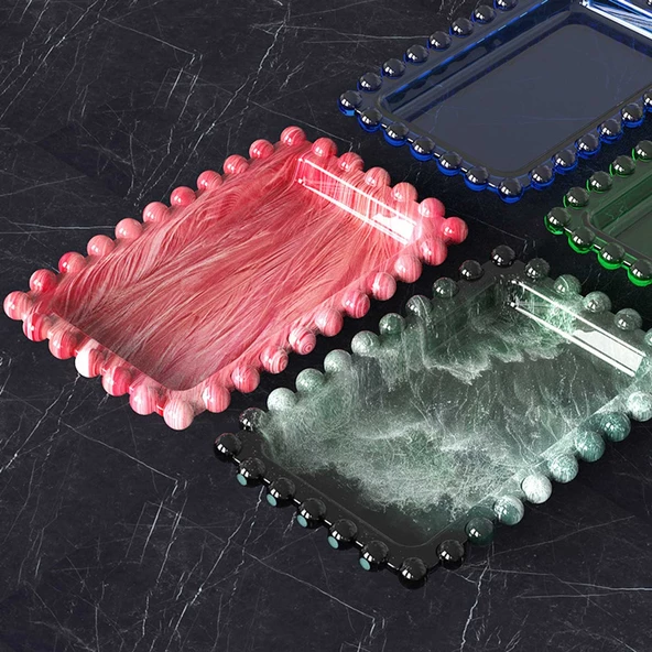 Epoksi Silikon Kalıp Eğlenceli El Sanatları Misketli Tabak 16.3CM - 3