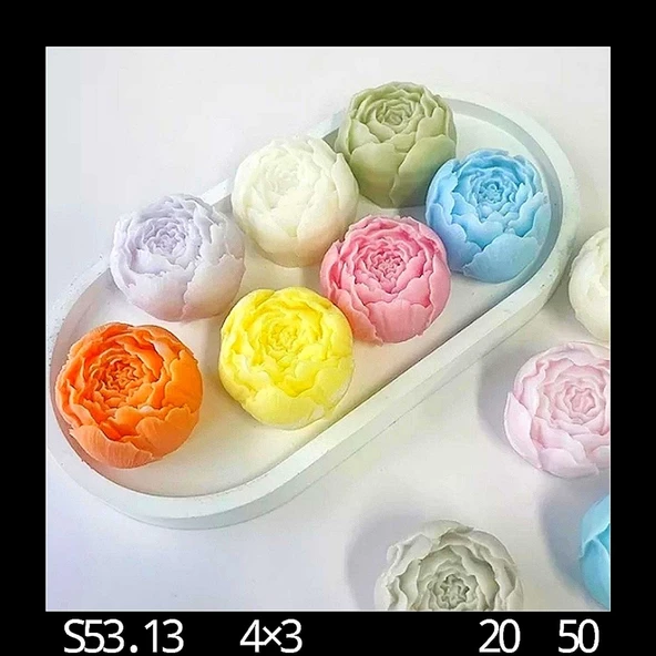 Silikon Kalıp Üslemelik Şakayık Minik Mum Kalıbı S53 - 4