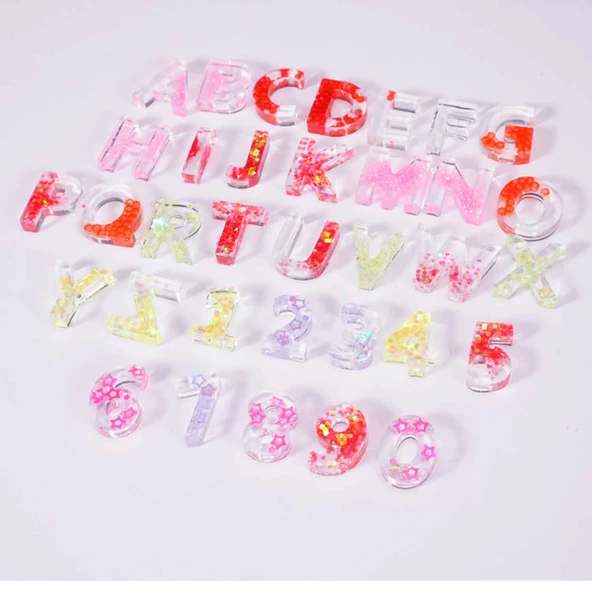 Epoksi Silikon Kalıp  Büyük Harfler Kalıbı Küçük Boy 1.7 CM 36lı - 3