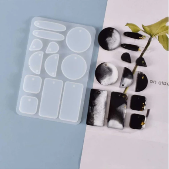 Epoksi Silikon Kalıp  Çoklu Küpe Ve Kolye Kalıbı - 4