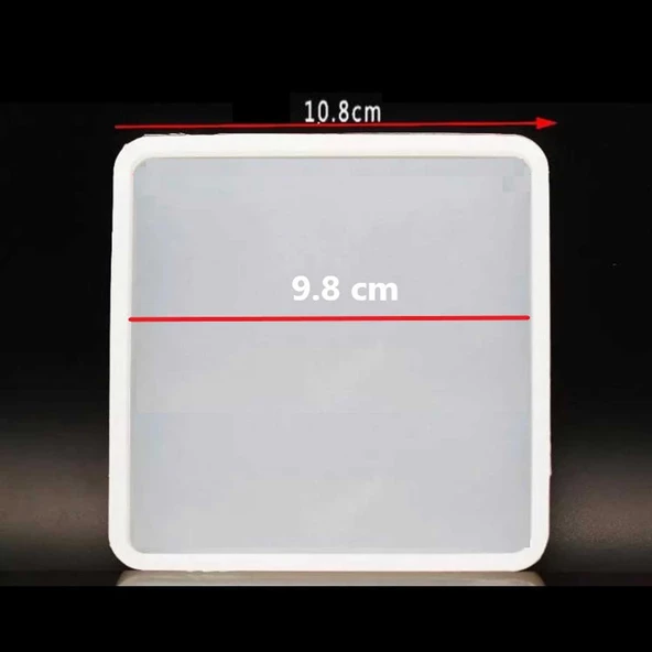 Epoksi Silikon Kalıp Kare Tabak Altlığı Kalıbı 9.8  CM - 3