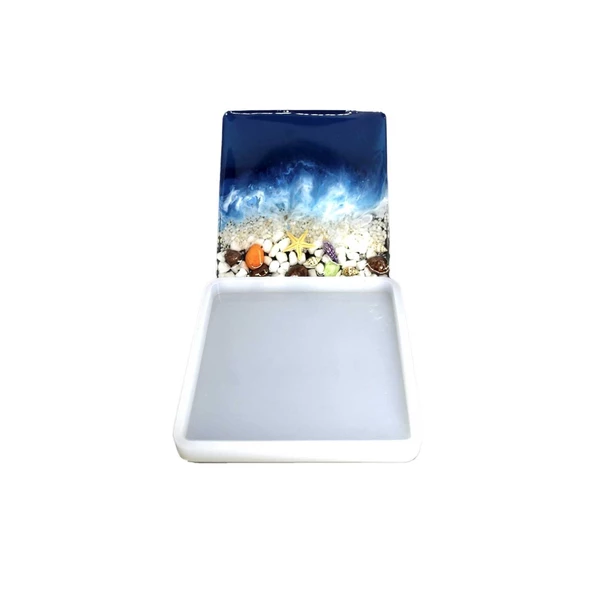 Epoksi Silikon Kalıp Kare Tabak Altlığı Kalıbı 9.8  CM - 4