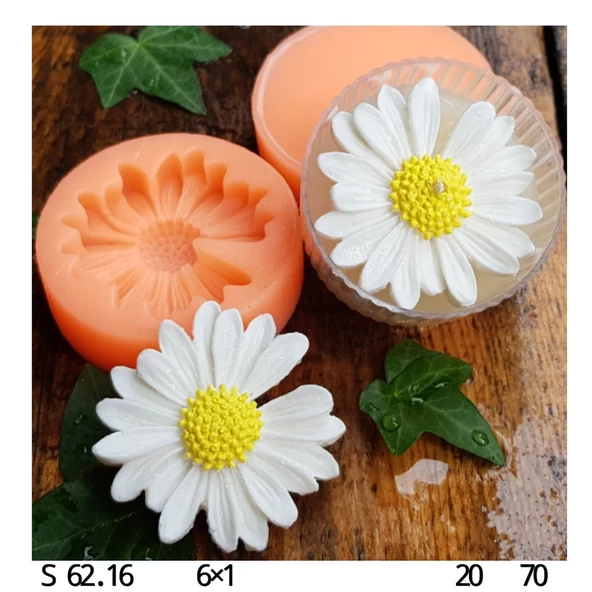 Silikon Kalıp  Üslemelik  Papatya Minik Mum Kalıbı  S6216 - 2