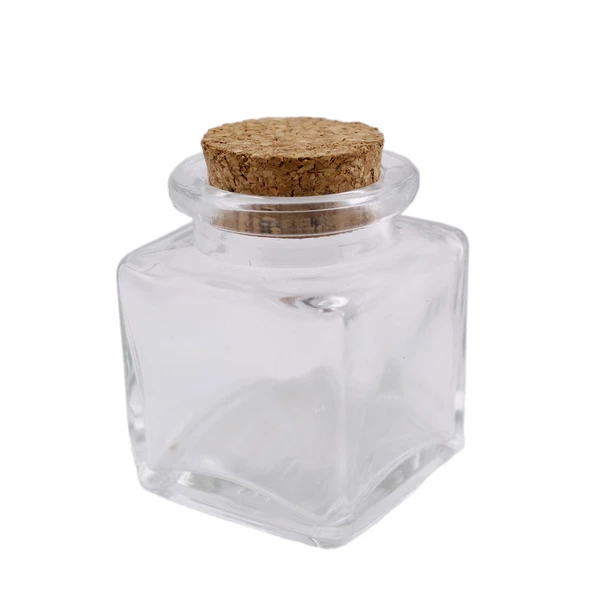 Şişe Cam Mantar Tıpalı Kare Model 35 Cc (50 Adet) - Resim 3