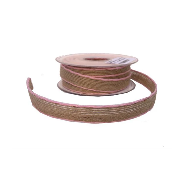 Kanaviçe Kurdele Kenarı Şeritli 1.6 Cm (10 Metre)  Pembe