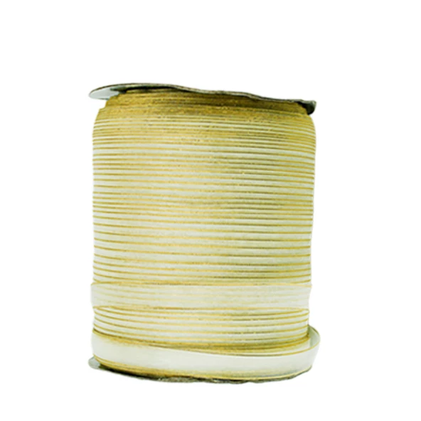 Organze Kurdele 1 CM Kenarı Şeritli  (457 Metre)  Krem