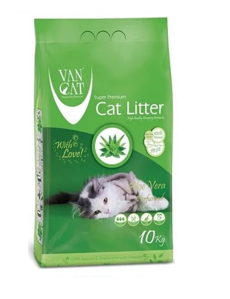 Vancat Aloe Vera Kokulu İnce Taneli Kedi Kumu 10 Kg